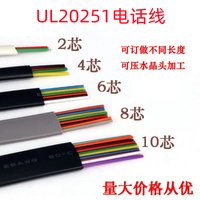 厂家批发环白色黑色UL20251 4芯26AWG无氧铜扁平四芯电话线
